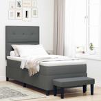 vidaXL Boxspring bed met matras Donkergrijs 80 x 200 cm Stof, Huis en Inrichting, Slaapkamer | Bedden, Verzenden, Nieuw, Grijs