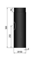 Kachelpijp enkelwandig L:50cm met luik Ø150mm, Huis en Inrichting, Ophalen of Verzenden, Nieuw, Hout, Vrijstaand
