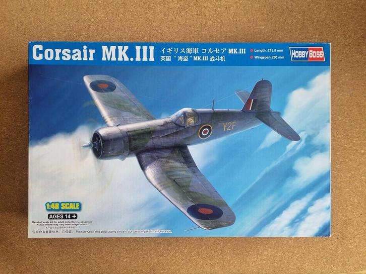 HobbyBoss 80396 Corsair Mk.3 1:48, Hobby en Vrije tijd, Modelbouw | Vliegtuigen en Helikopters, Verzenden