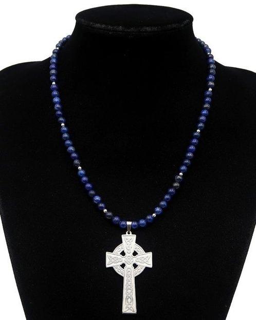 Lapis lazuli - Hanger - Keltisch beschermkruis – De erfenis, Antiek en Kunst, Antiek | Boeken en Bijbels