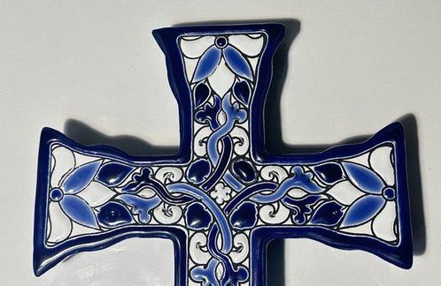 Kruis - Cercol. Musekreuz handgeschilderd. Keramiek,, Antiek en Kunst, Antiek | Boeken en Bijbels
