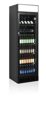Tefcold glasdeur koelkast met verlichte kap | zwart |, Nieuw in verpakking, Koelen en Vriezen