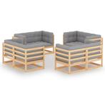 vidaXL 8-delige Loungeset met kussens massief grenenhout, Verzenden, Nieuw, Loungeset