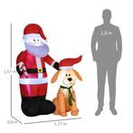 Kerstdecoratie, Kerstman Met Hond, Opblaasbaar, Groot, Incl., Diversen, Kerst, Verzenden, Nieuw