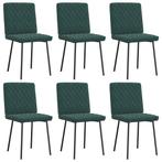 vidaXL Eetkamerstoelen 6 st fluweel donkergroen, Huis en Inrichting, Stoelen, Verzenden, Nieuw