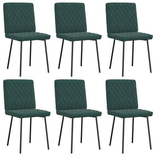 vidaXL Eetkamerstoelen 6 st fluweel donkergroen, Huis en Inrichting, Stoelen, Nieuw, Verzenden
