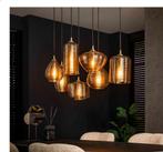 Hanglamp Stripe Glas NIEUW 2024 - Dimbaar - Amber Glas, Huis en Inrichting, Lampen | Hanglampen, Nieuw, Kunststof, 75 cm of meer