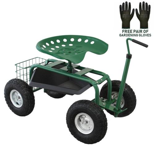 Tuinkruk met wielen - Gewichtscapiciteit: 150 kg - 360°, Tuin en Terras, Tuinstoelen, Verzenden