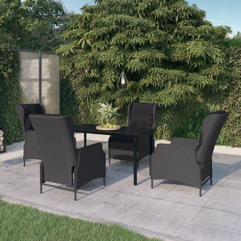 vidaXL 5-delige Tuinset donkergrijs, Tuin en Terras, Tuinsets en Loungesets, Tuinset, Nieuw, 4 zitplaatsen, Rotan, Verzenden