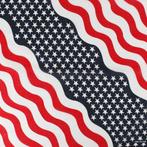 Haarband Bandana Zakdoek USA Print Schuin Rood Wit Blauw, Verzenden, Nieuw