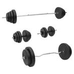 vidaXL Halterset met gewichten 120 kg, Sport en Fitness, Fitnessmaterialen, Verzenden, Nieuw