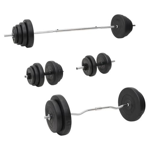 vidaXL Halterset met gewichten 120 kg, Sport en Fitness, Fitnessmaterialen, Nieuw, Verzenden