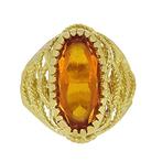 Ring Geel goud, 18 karaat Citrien, Sieraden, Tassen en Uiterlijk, Antieke sieraden