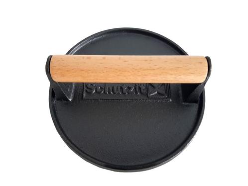 Schutzit - Hamburgerpers XL - Gietijzer - Ruim 1 kg - 17,5cm, Huis en Inrichting, Keuken | Keukenbenodigdheden, Nieuw, Verzenden