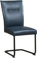 Direct meenemen | Blauwe leren eetkamerstoel | blauw leer |, Huis en Inrichting, Stoelen, Overige kleuren, Nieuw, Leer, Ophalen of Verzenden