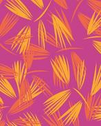 Viscose Poplin Bladeren Fuchsia, Hobby en Vrije tijd, Stoffen en Lappen, Nieuw