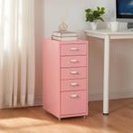 Kantoorkast Kökar ladekast op wielen 69x28x41 cm roze [en.ca, Verzenden, Nieuw in verpakking