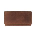 Houtkamp Overslag Portemonnee - Leer - RFID - Dames - Bruin, Overige merken, Bruin, Verzenden, Nieuw