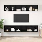vidaXL Wand TV Kast 4 pcs Zwart eiken 37 x 37 x 107.5 cm, Minder dan 50 cm, Verzenden, 100 tot 150 cm, Nieuw