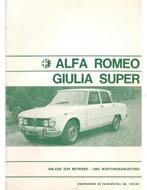 1971 ALFA ROMEO GIULIA SUPER BIJLAGE INSTRUCTIEBOEKJE DUITS, Auto diversen, Handleidingen en Instructieboekjes