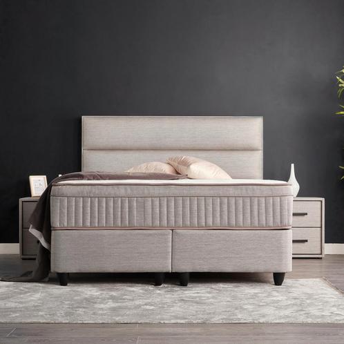 Opberg Boxspring Suna - Grijs, Huis en Inrichting, Slaapkamer | Boxsprings, Grijs, Nieuw, Verzenden