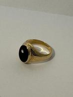 Ring - 18 karaat Geel goud - 0.03ct. tw. Onyx - Diamant, Sieraden, Tassen en Uiterlijk, Ringen, Nieuw