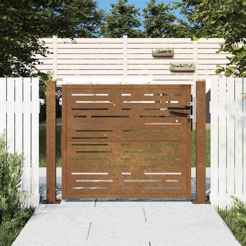 vidaXL Poort vierkant 105x80 cm cortenstaal, Tuin en Terras, Tuinpoorten, Nieuw, Verzenden