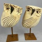 Ewa Budzowska - NO RESERVE- 2 owls- (with 24carat gold)