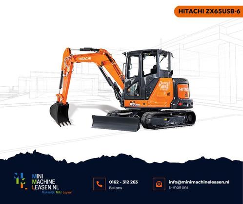 HITACHI ZX65USB-6 | speedlease €329,- p/w, Zakelijke goederen, Machines en Bouw | Kranen en Graafmachines, Graafmachine, Ophalen