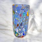 Filippo Maso - Vaas - Grote blauwe vaas met zilverblad en, Antiek en Kunst, Antiek | Glas en Kristal