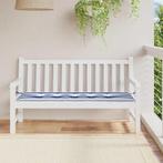 vidaXL Tuinbankkussen gestreept 150x50x4 cm oxford stof wit, Huis en Inrichting, Woonaccessoires | Kussens, Verzenden, Nieuw