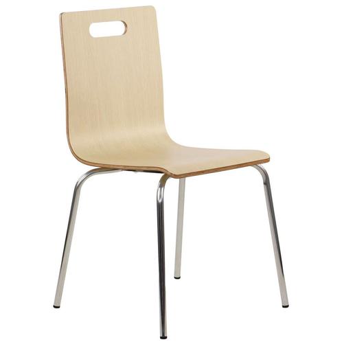 Stoel | DANNE | Houtlook (Naturel) | RVS Poten |, Zakelijke goederen, Horeca | Keukenapparatuur, Nieuw in verpakking, Verzenden