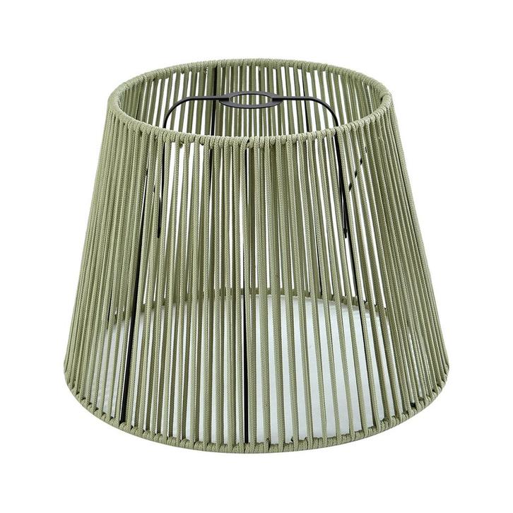 Buiten lampenkap met groen touw IP54 40/28/30 - Jayla, Huis en Inrichting, Lampen | Lampenkappen, Groen, Nieuw, Rond, Verzenden