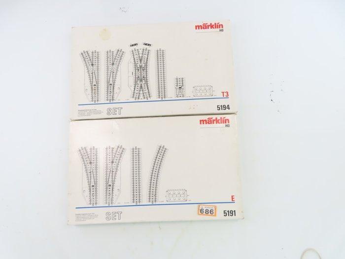 Märklin H0 - 5191/5194 - Modeltreinsporen (2) - Uitbreidings, Hobby en Vrije tijd, Modeltreinen | H0
