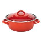 Braadpan | Gietijzer | Ø24 cm | 2 L | Rood | Gas, inducti.., Verzenden