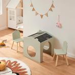 Kindertafelset Romso zitgroep met 2 stoelen mintgroen zwart, Verzenden, Nieuw