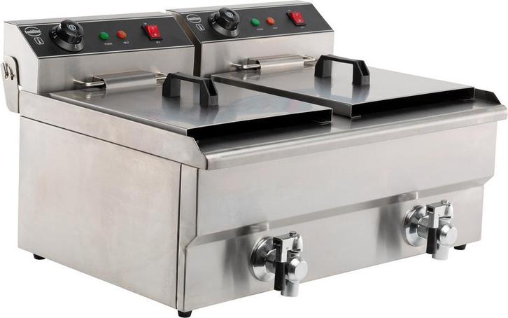 Combisteel Friteuse | Elektrisch | 8+8L | 2x 230v | Aftapkra, Zakelijke goederen, Horeca | Keukenapparatuur, Nieuw in verpakking