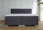 ACTIE! Boxspring Andorra 140 200 Antraciet, Huis en Inrichting, Verzenden, Nieuw, 140 cm, Twijfelaar