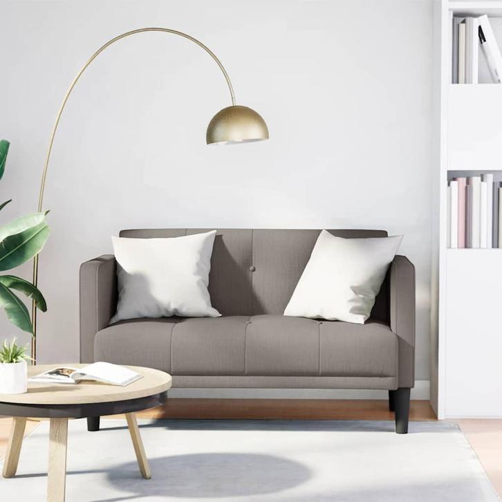 vidaXL Loveseat Bank Taupe 111 cm Stof, Huis en Inrichting, Banken | Bankstellen, Nieuw, Stof, Verzenden