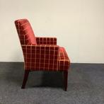 Landelijke fauteuil / eetkamerstoel, Bordeau rood velours -, Huis en Inrichting, Fauteuils, Ophalen of Verzenden, Gebruikt, Stof