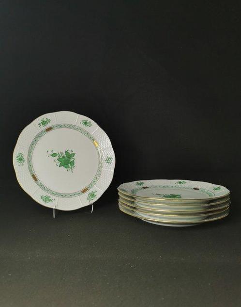 Herend - Apponyi verde- 6 piatti da cena - Diametro 25cm -, Antiek en Kunst, Antiek | Meubels | Tafels