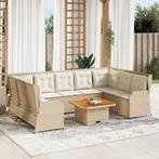 vidaXL 7-delige Loungeset met kussens poly rattan beige, Tuin en Terras, Tuinsets en Loungesets, Verzenden, Nieuw, Rotan, Loungeset