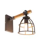 Smart wandlamp donkergrijs met hout verstelbaar incl. Wifi, Huis en Inrichting, Lampen | Wandlampen, Nieuw, Overige materialen