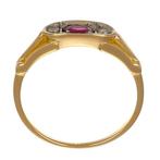Ring - 18 karaat Geel goud - 0.24ct. tw. Robijn - Diamant, Sieraden, Tassen en Uiterlijk, Ringen, Nieuw