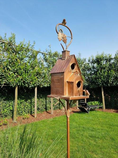 Beeldje - BIrdhouse - IJzer, Metaal, Antiek en Kunst, Kunst | Designobjecten