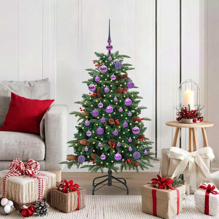 vidaXL Kunstkerstboom Groen 120 cm PVC en Metaal en Plastic, Diversen, Kerst, Nieuw, Verzenden