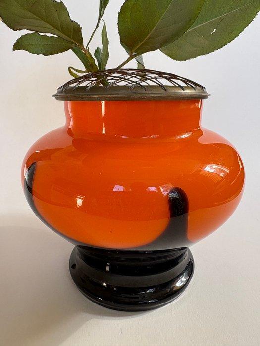 Vaas - Glas - Rozen, bloemensteker, Antiek en Kunst, Kunst | Designobjecten