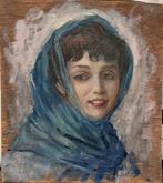 Scuola napoletana (XIX-XX) - Ritratto di Fanciulla, Antiek en Kunst