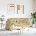 vidaXL Modulaire bank met kussens corduroy stof lichtgroen, Huis en Inrichting, Banken | Bankstellen, Verzenden, Nieuw, Stof