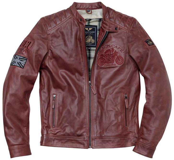 Black-Cafe London Bangkok Rood Leren Motorjas, Motoren, Kleding | Motorkleding, Heren, Nieuw met kaartje, Jas | leer, Verzenden
